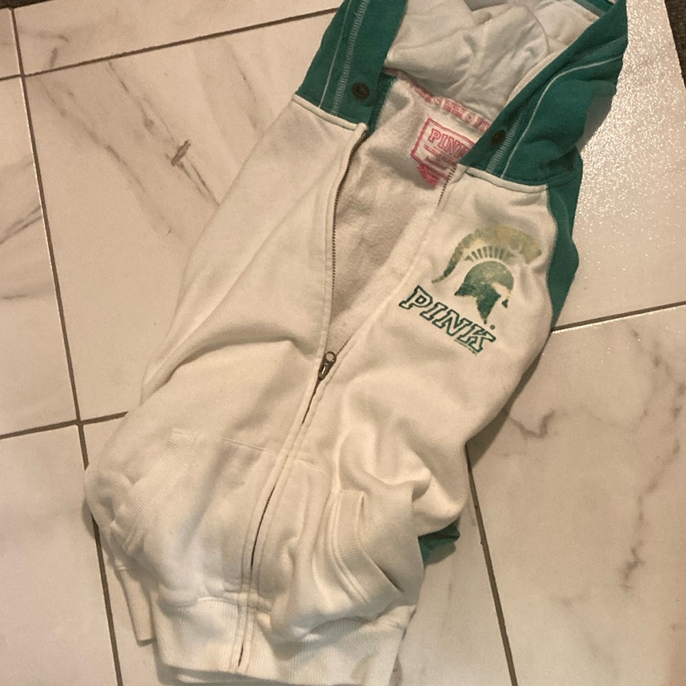 Used MSU Spartans Green & White. Women’s Size Small. Victoria Secret PINK.